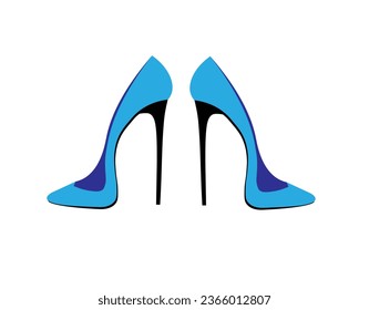 Vector illustration of women's high heel shoes