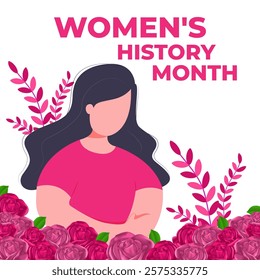 Vector illustration of Women's History Month social media template