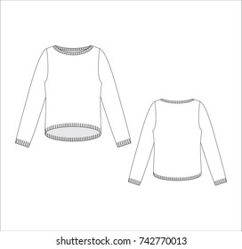 Vector illustration of women's jersey. Front and back