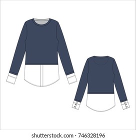 Vector illustration of women's jersey. Front and back
