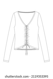 Vector illustration of women's jersey top. Front view