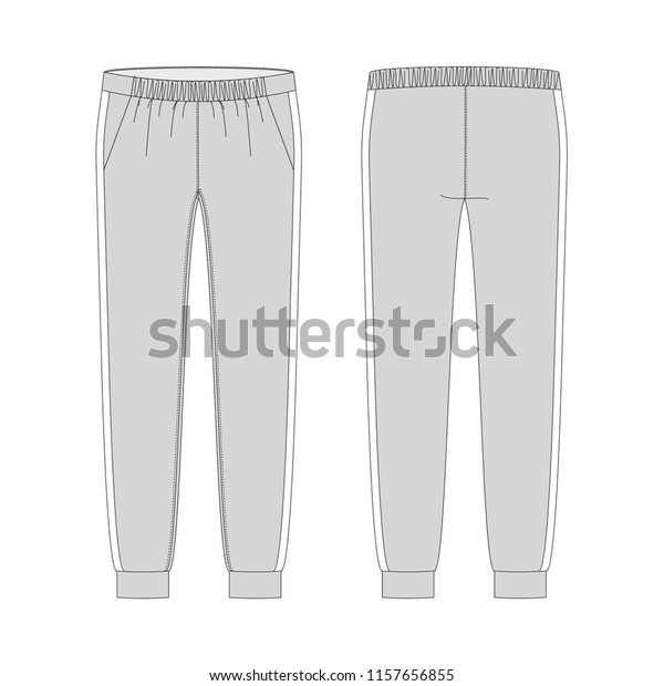 Vector Illustration Womens Joggers Pants Front Stock Vector (Royalty ...