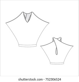 Vector illustration of women's knit. Front and back