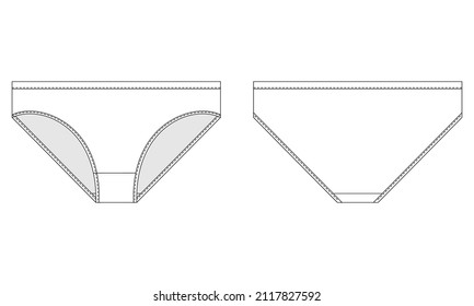 Vector Illustration Womens Panties Front Back Stock Vector (Royalty ...