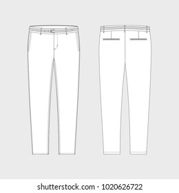 Vector illustration of women's pants. Front and back