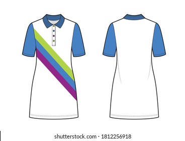 Vector illustration of women's polo dress.