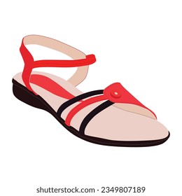 Ilustración vectorial de la sandalia femenina 