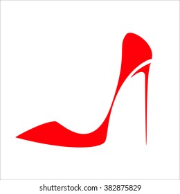 Vector illustration.Red women's shoe