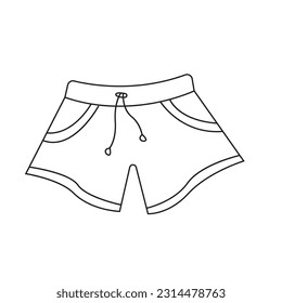 Vector illustration of women's shorts in doodle style. Isolated on white background