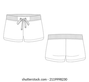 Vector Illustration Womens Shorts Front Back Stock Vector (Royalty Free ...