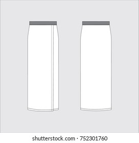 Vector illustration of women's skirt. Front and back