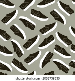 Vector illustration of womens slip-on khaki color for wallpaper cover print