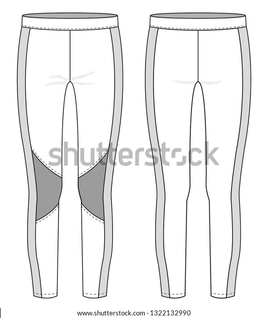 Vector Illustration Womens Sports Leggings Fashion Stock Vector ...