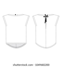 Vector illustration of women's top. Front and back