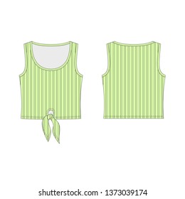 Vector illustration of women's top. Front and back