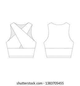 Vector illustration of women's top. Front and back
