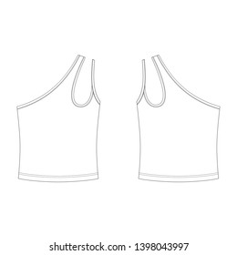 Vector illustration of women's top. Front and back