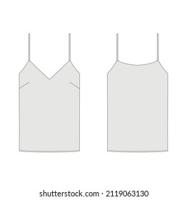 Vector illustration of women's top. Front and back