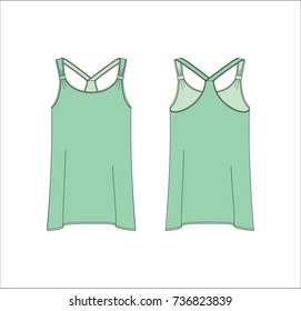 Vector illustration of women's top. Front and back