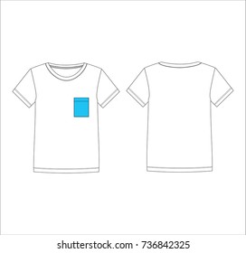 Vector illustration of women's top. Front and back