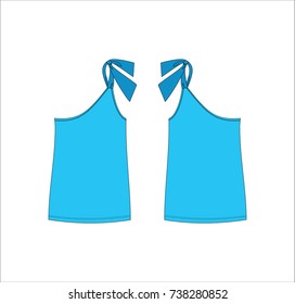 Vector illustration of women's top. Front and back