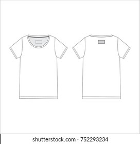 Vector illustration of women's top. Front and back