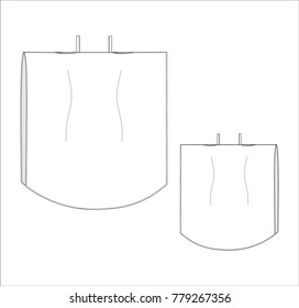 Vector illustration of women's top. Front and back