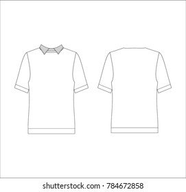 Vector illustration of women's top. Front and back