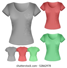 Vector illustration. Women's t-shirt template.