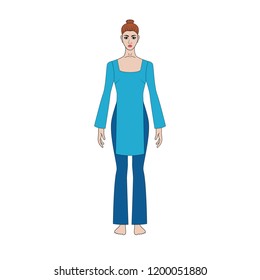 Vector illustration of women's tunic, blouse, shirt