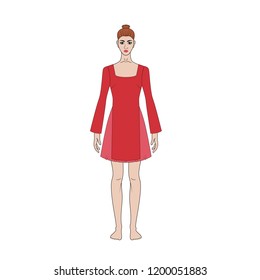 Vector illustration of women's tunic, blouse, shirt