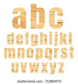 vector Illustration of wood alphabet a to z set on white background