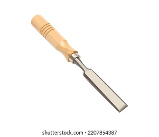 Premium Photo  Chisel tool for woodwork isolated in white background.