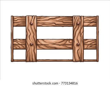 vector illustration of wood crate farm tool