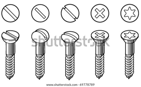 Vector Illustration Wood Screws Stock Vector (Royalty Free) 69778789 ...