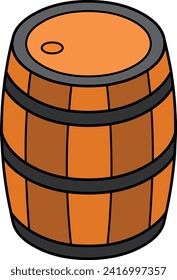 Vector illustration of a wooden barrel.