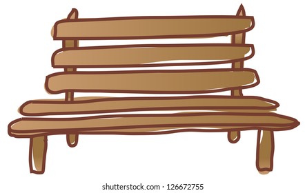A vector illustration of a wooden bench