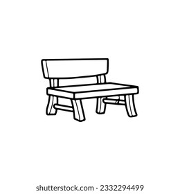 vector illustration of a wooden bench