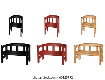 Vector illustration wooden benches.