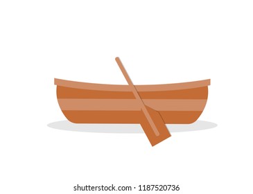 Vector illustration of Wooden boat