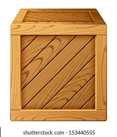 Vector illustration of wooden box icon