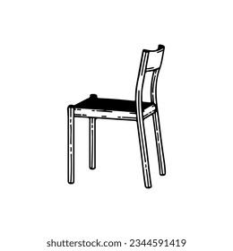 vector illustration of a wooden chair