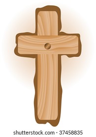 Vector illustration of wooden cross