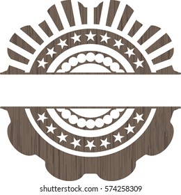Vector Illustration of Wooden Emblem Icon gray