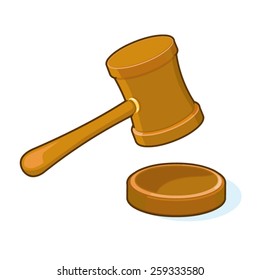 A vector illustration of a wooden Hammer and Gavel. Hammer and Gavel Hammer just about to strike gavel.