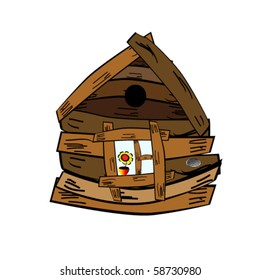 vector illustration of wooden house