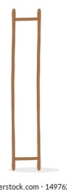 Vector illustration wooden ladder missing steps. Hand drawn. Colored outlines.
