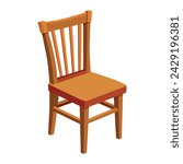 Vector of illustration wooden Maple Dining Chair on white