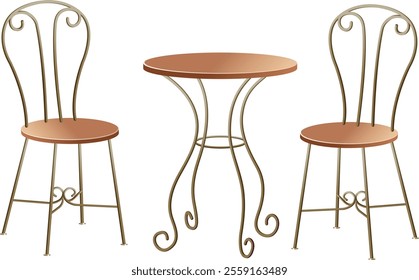 Vector of illustration wooden Maple Dining Chair on white