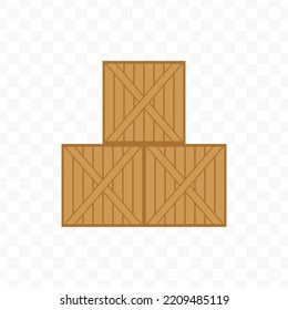 Vector Illustration Of Wooden Packing Pile Icon Sign And Symbol. Colored Icons For Website Design .Simple Design On Transparent Background (PNG).